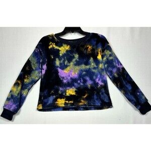 Treasure & Bond Girls XL 14 16 Black Fleece Sweatshirt Top Colorful Soft